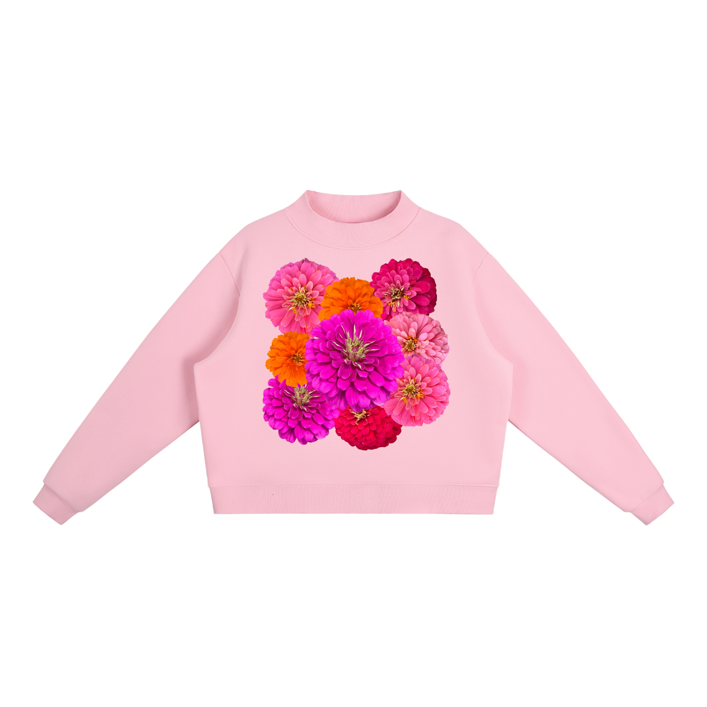 Zinnia Essential Fleece Mock-Neck Crew Sweatshirt