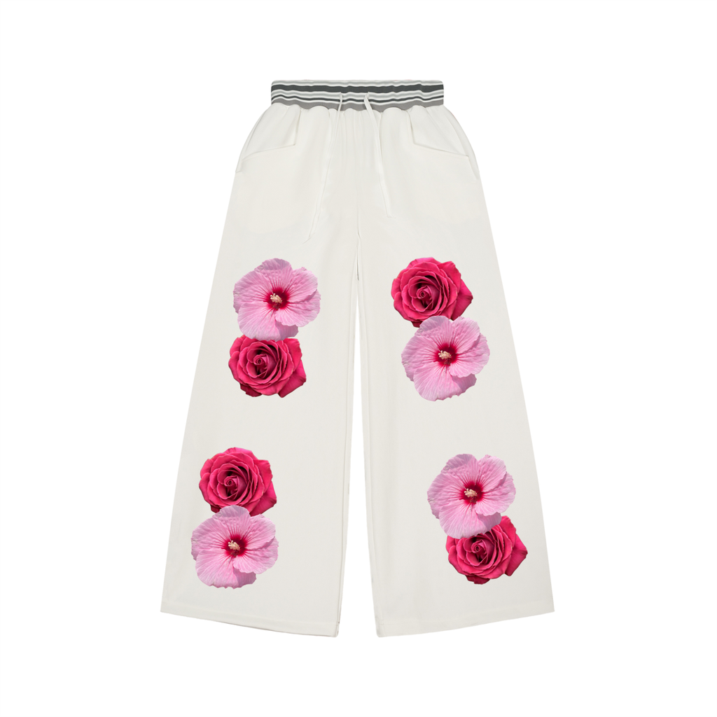 Striped Waist Wide Leg Pants