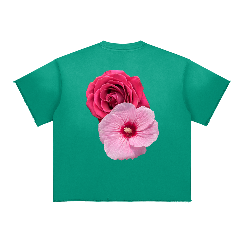 Sun Fade Raw Edge short sleeve sweatshirt