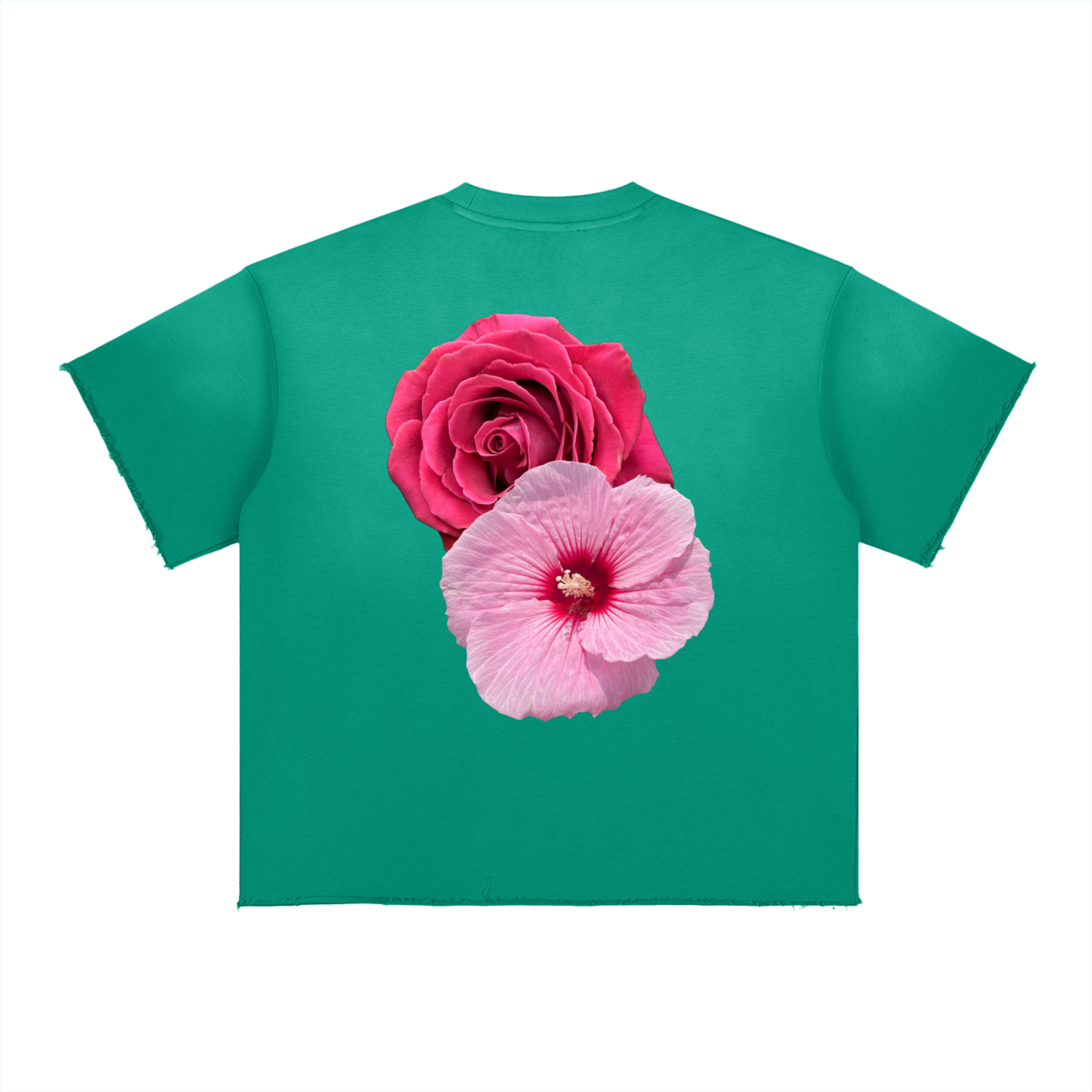 Sun Fade Raw Edge short sleeve sweatshirt