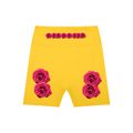 Yellow shorts,Rose