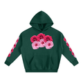 Hoodie,Floral hoodie,Flower hoodie,Green hoodie,Hibiscus ,Rose