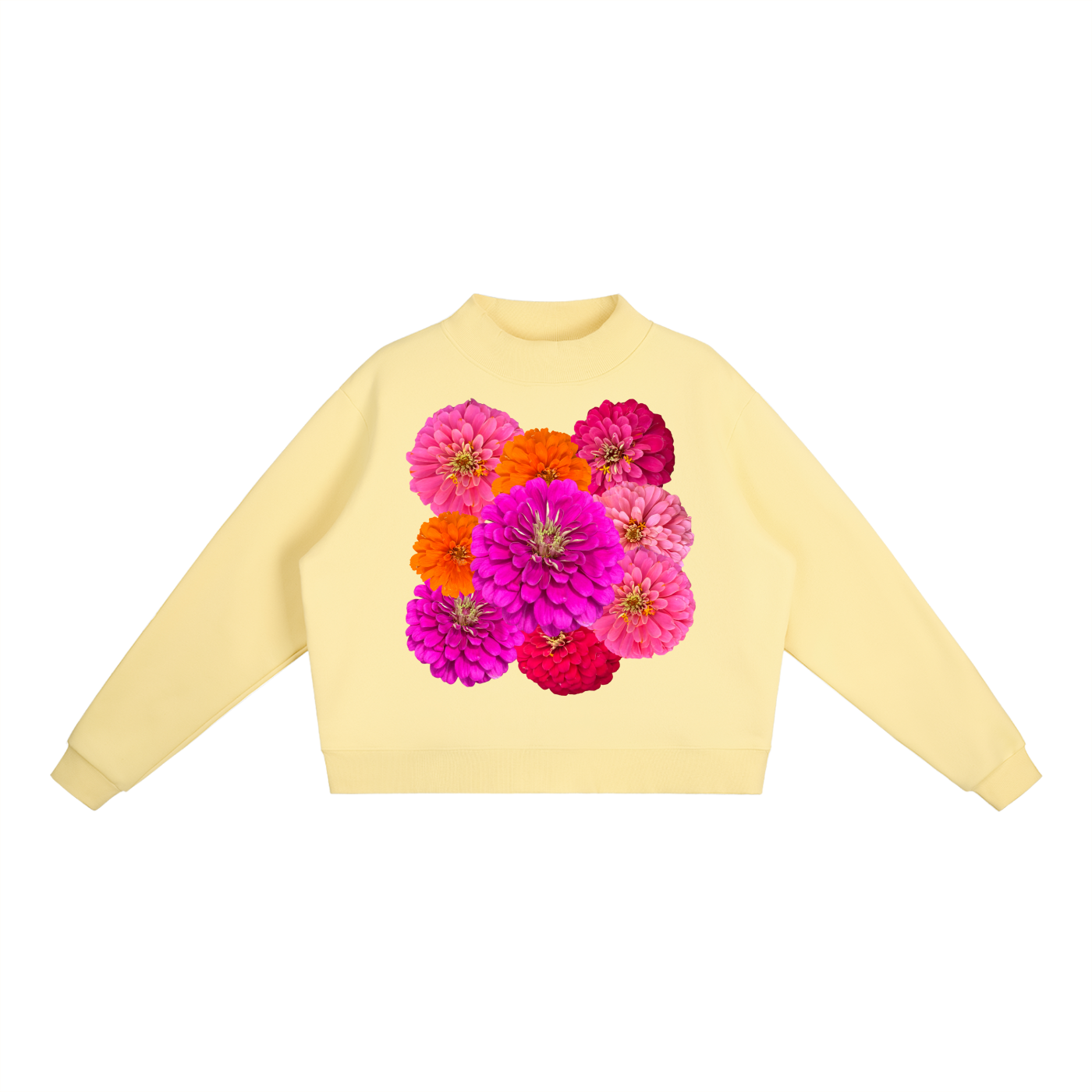 Zinnia Essential Fleece Mock-Neck Crew Sweatshirt