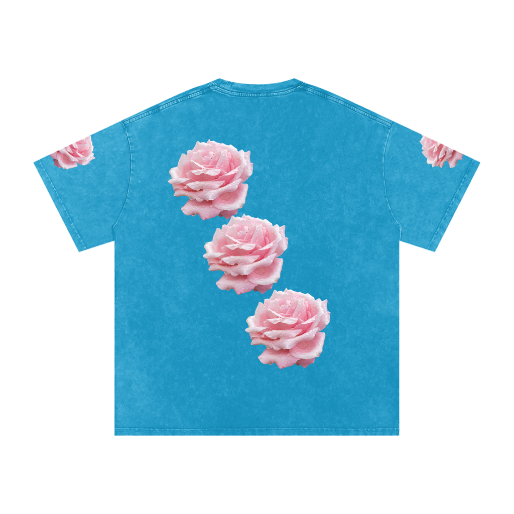 Rose Snow Washed Oversized Cotton T-Shirt