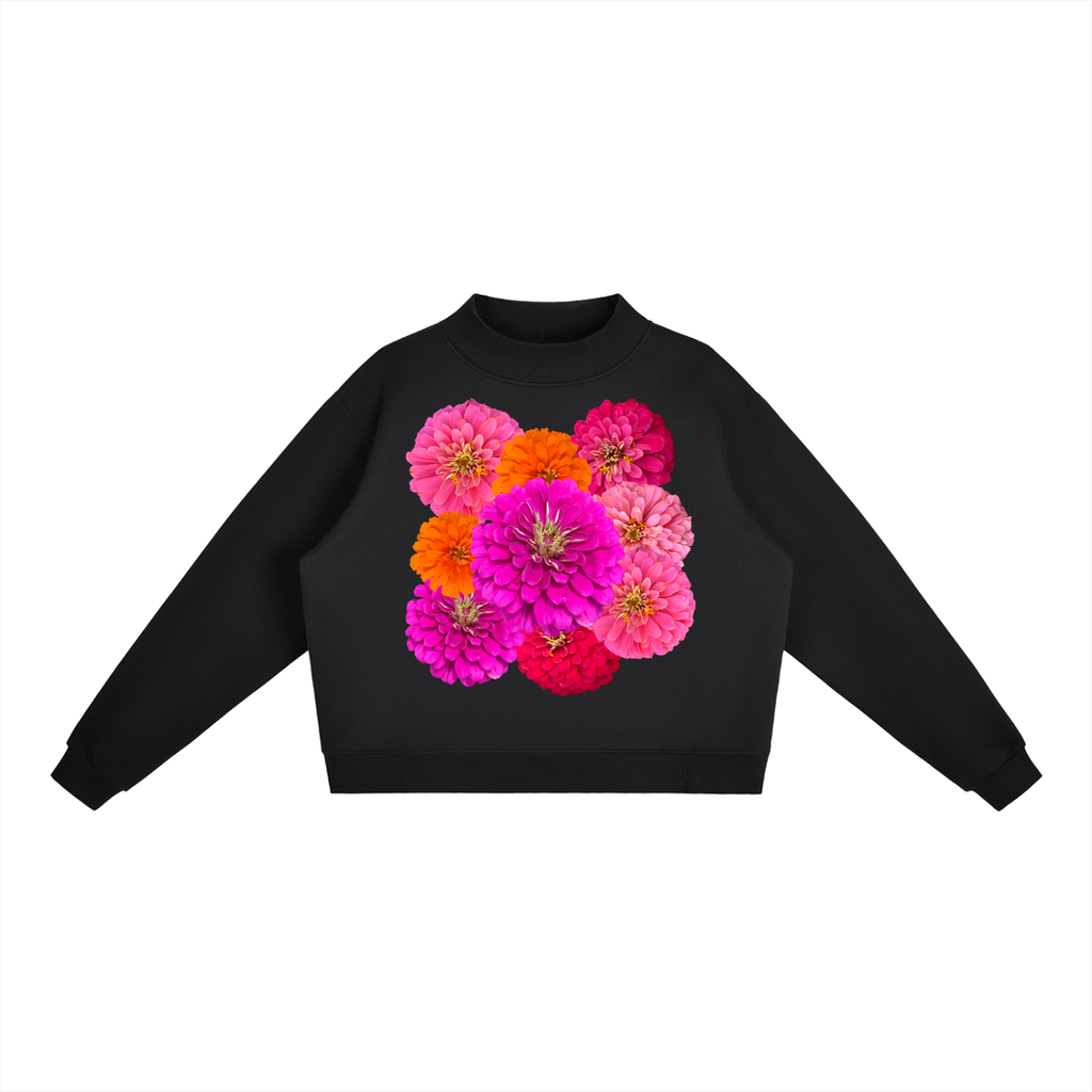 Zinnia Essential Fleece Mock-Neck Crew Sweatshirt