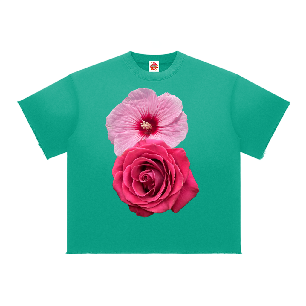 Sun Fade Raw Edge short sleeve sweatshirt