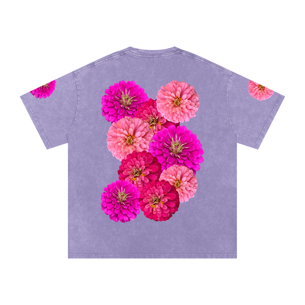 Zinnia Snow Washed Oversized Cotton T-Shirt